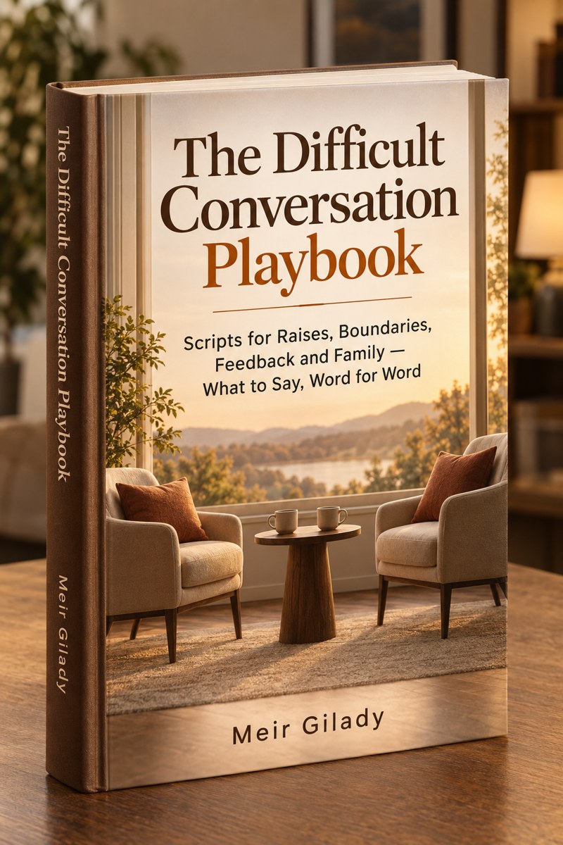 The Difficult Conversation Playbook by Meir Gilady — 3D book